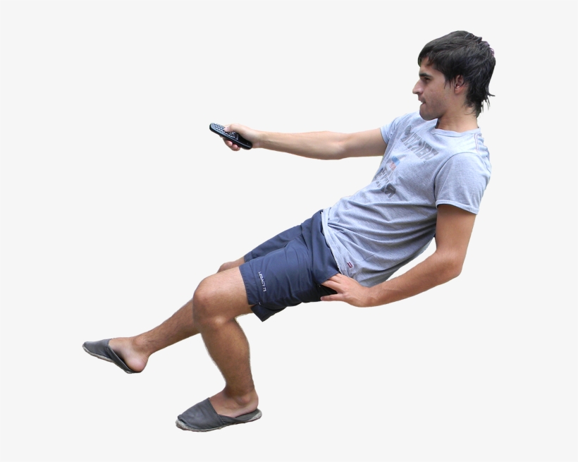 Sentado Chico Hombre Mando Acostado Verano - People Watching Tv Png, transparent png download