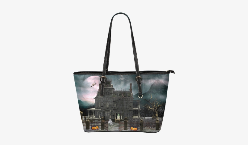 A Creepy Darkness Halloween Haunted House Leather Tote - Haunted House 1 Beach Towel, transparent png download