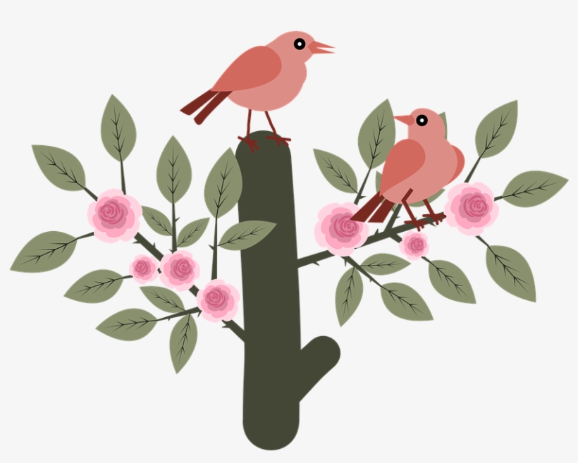 Flores Y Pajaritos Vintage Png - Bird, transparent png download
