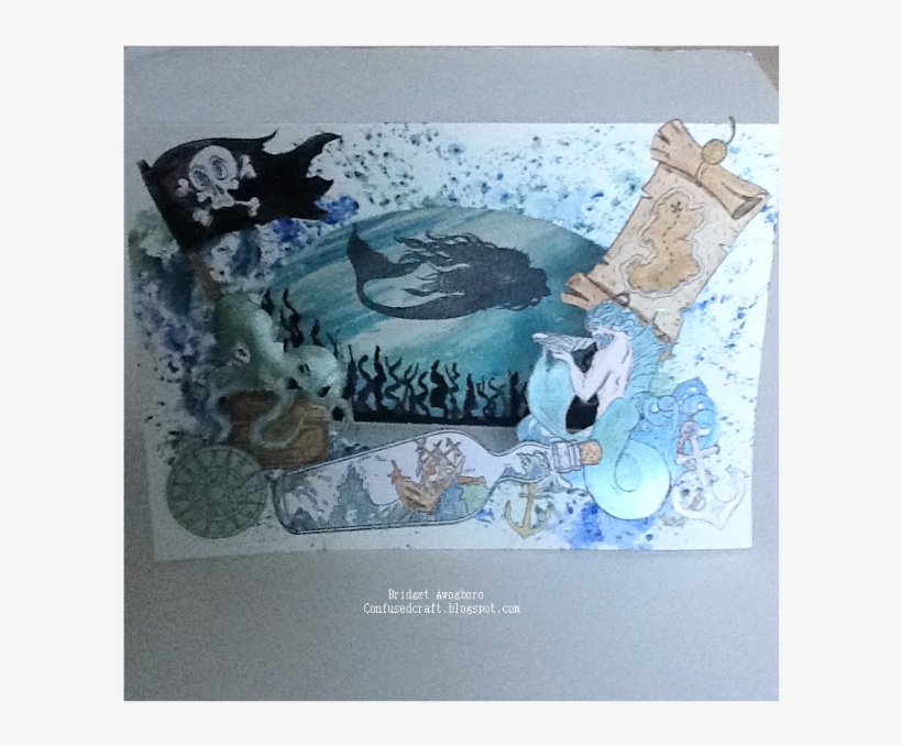 I Used Water-colour Paint For The Background And The - Whale, transparent png download