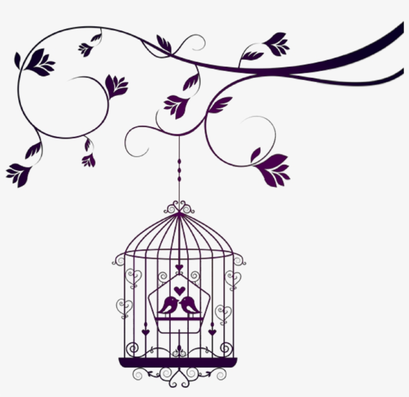 Birds Aves Pájaros Pajaros Rama Branch Jaula Cage Amor - Luke And Lilly Love Is Here Wall Sticker(pvc Vinyl,100cm, transparent png download