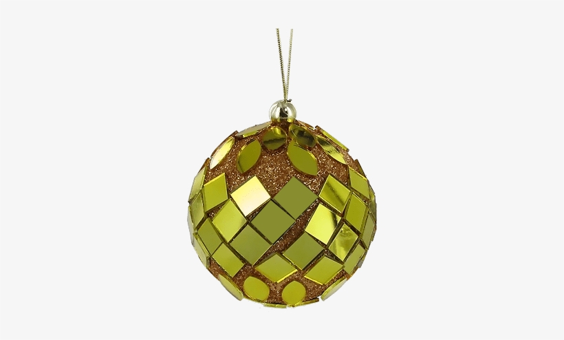Esfera Navideña Con Espejos - Esferas Navideñas Doradas Png, transparent png download