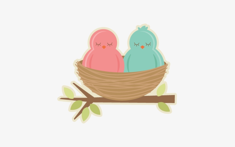 Bird's Nest Clipart Spring Bird - Bird Nest Cute Clipart, transparent png download