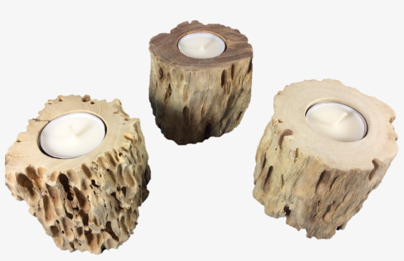 Driftwood Mangrove Wood Candle Holder - Candle, transparent png download