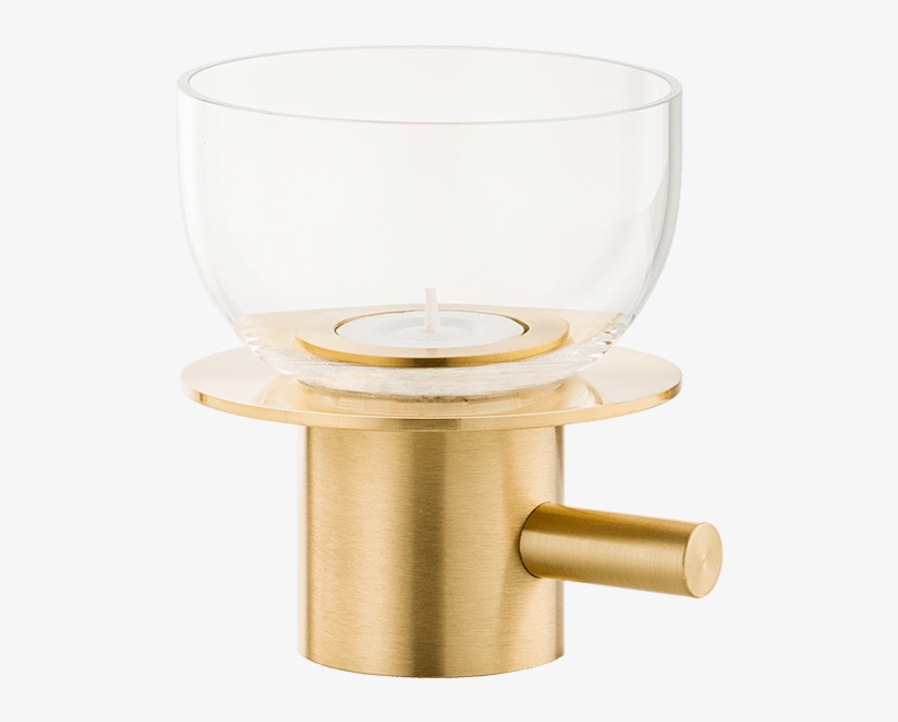 Tealight, Ø 10 Cm - Fritz Hansen - Tea Light Holder, Brass / Glass, Ø 10, transparent png download