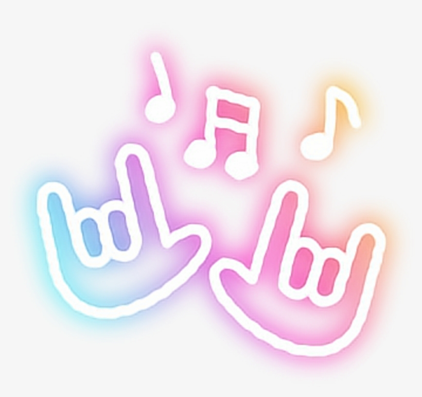 Neon Rock Note Hand Colorful Music Starlight Luminous - Music, transparent png download