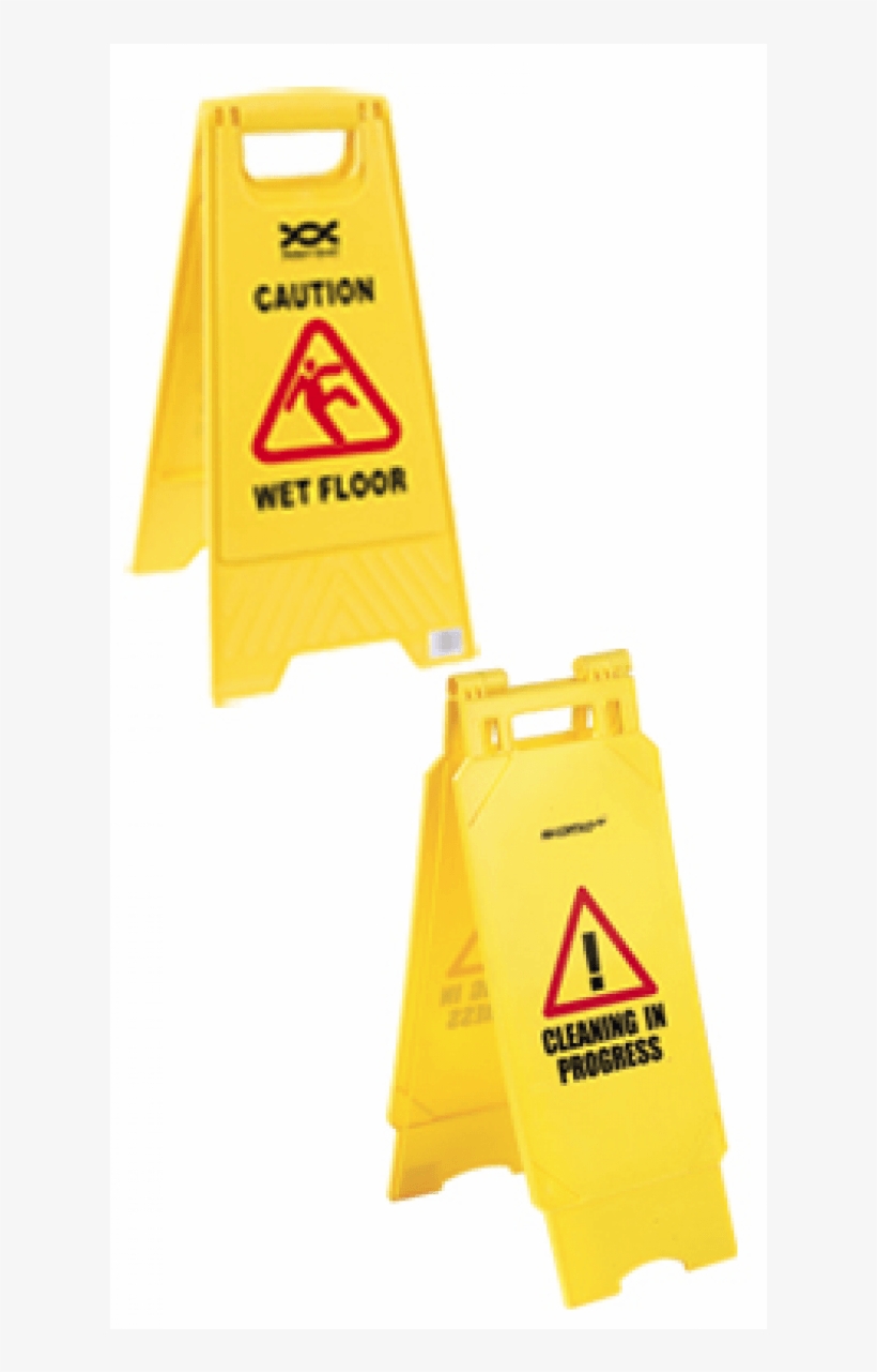 Caution Wet Floor / Cleaning In Progress Safety Sign - Wet Floor & Cleaning In Progress Warning Sign, transparent png download