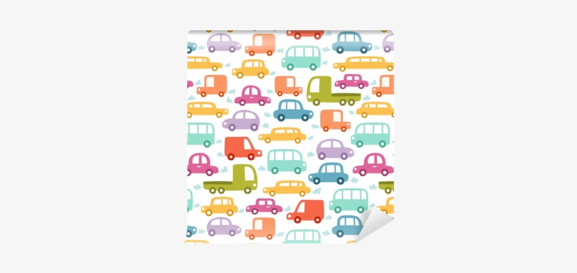 Papel De Parede Padrão De Carros De Desenhos Animados - Cartoon Car Pattern, transparent png download
