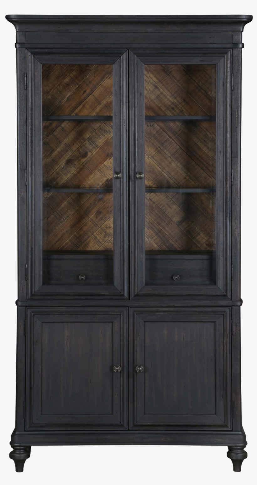 Curio Cabinet Png Picture - Magnussen Barnhardt Modern French Black Wood Curio, transparent png download