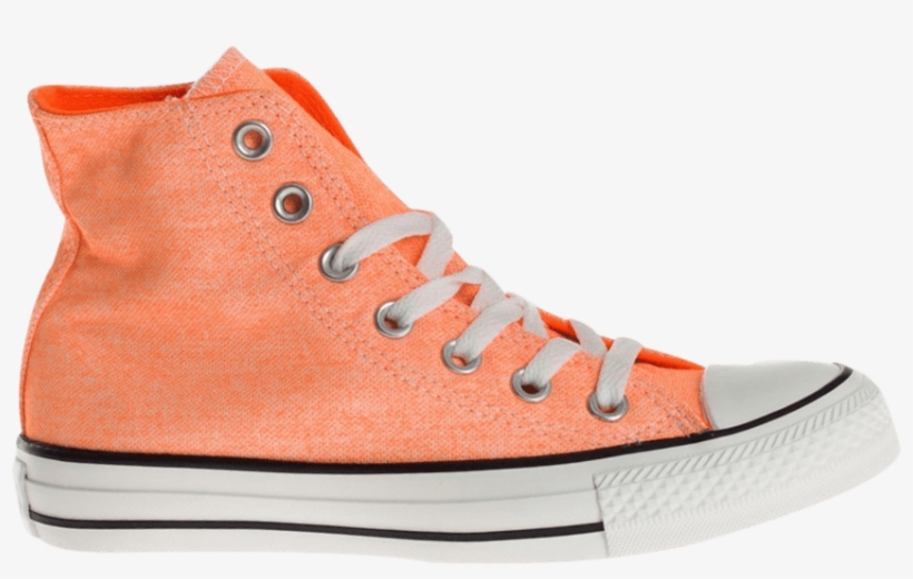 Chuck Taylor All Star Hi Top 'washed Neon Orange' - Suede, transparent png download