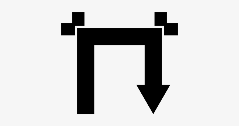 Down Arrow With Two Straight Angles Vector - Angle, transparent png download