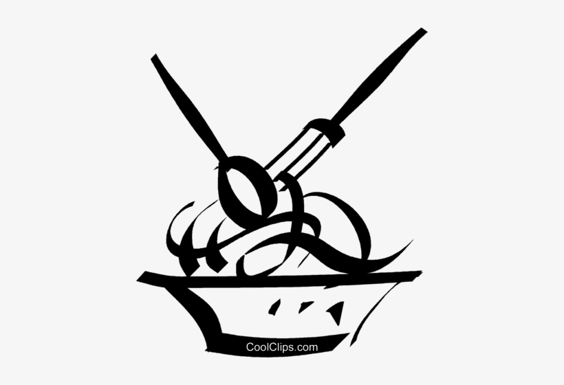Bowl Of Spaghetti Royalty Free Vector Clip Art Illustration - Spaghetti Vector, transparent png download