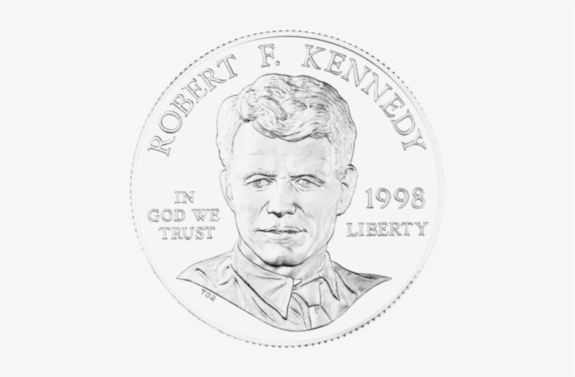 1998 Rfk Silver Dollar Obverse Photo Public Domain - Silver Dollar, transparent png download