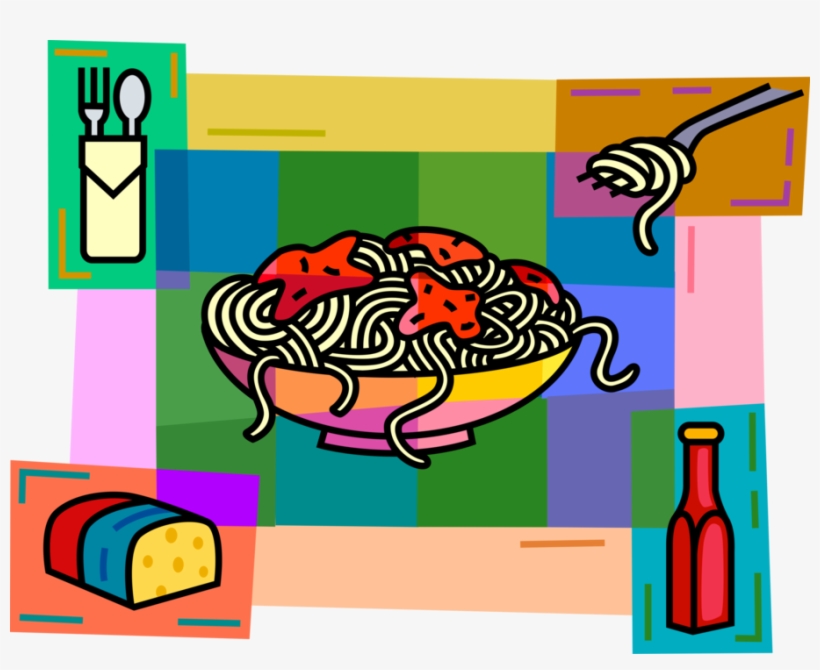 Vector Illustration Of Bowl Of Spaghetti Pasta With - Clip Art, transparent png download