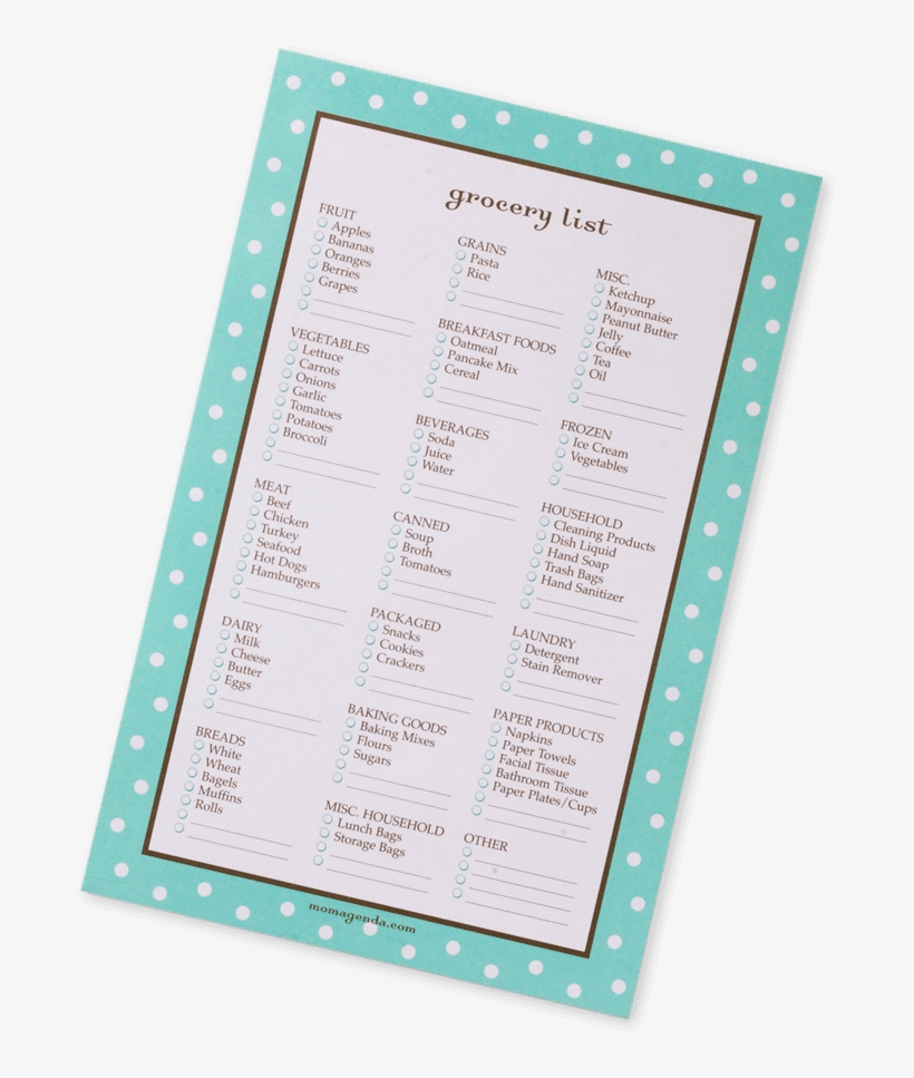 Grocery List Pad - Shopping List, transparent png download