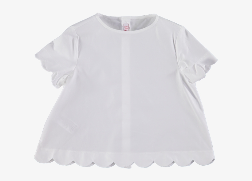 Picture Of Scalloped Edge Blouse White - Indian White Cotton Tops Mens, transparent png download