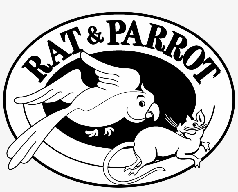 Rat & Parrot Logo Black And White - Rat And Parrot, transparent png download