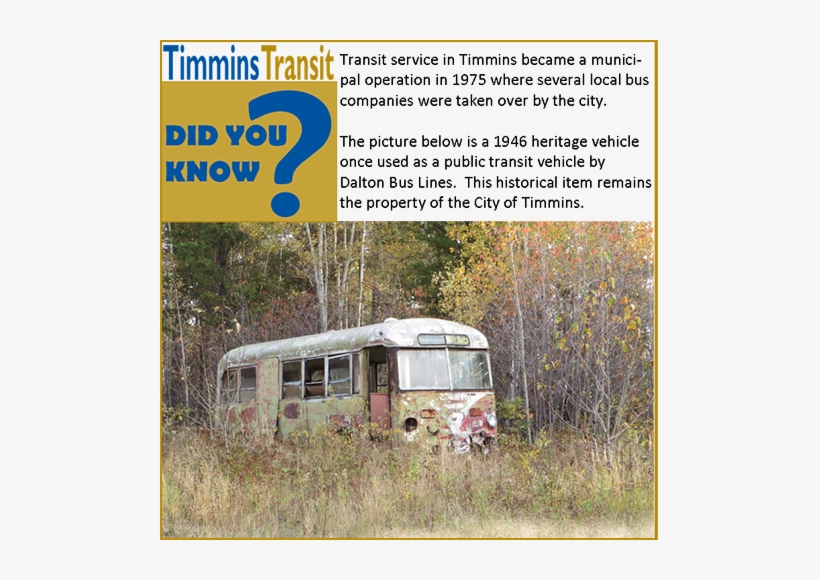 Timmins Transit Old Bus Facts - Timmins Transit, transparent png download