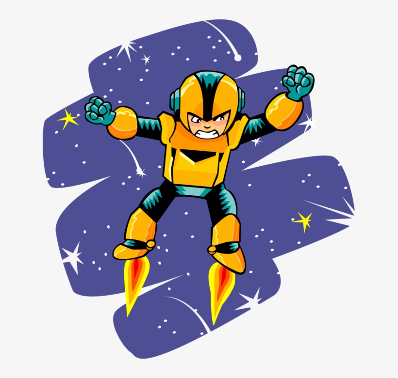 Vector Illustration Of Super Hero Or Superhero Flying - Illustration, transparent png download