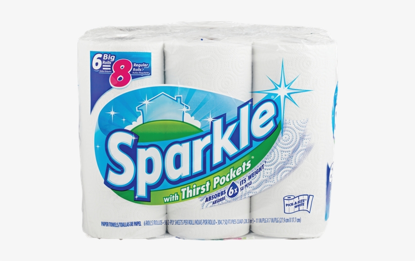 Sparkle Paper Towels 6 Big Rolls Only $4 - Sparkle Paper Towels 6 Big Rolls, transparent png download
