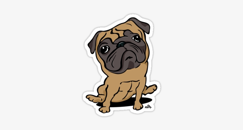Pug Stickers > - Pug Cartoon Art Throw Blanket, transparent png download