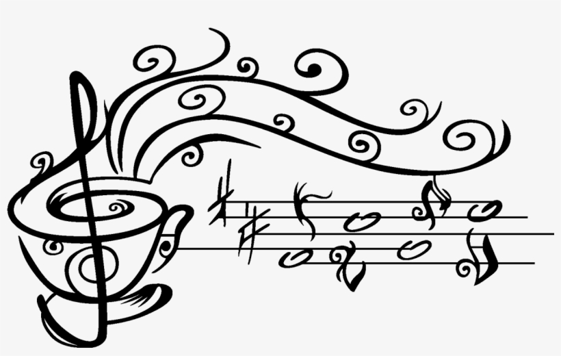 Vinilo Taza De Café Con Notas Musicales Searching, - Taza De Cafe Con Notas Musicales En Png, transparent png download
