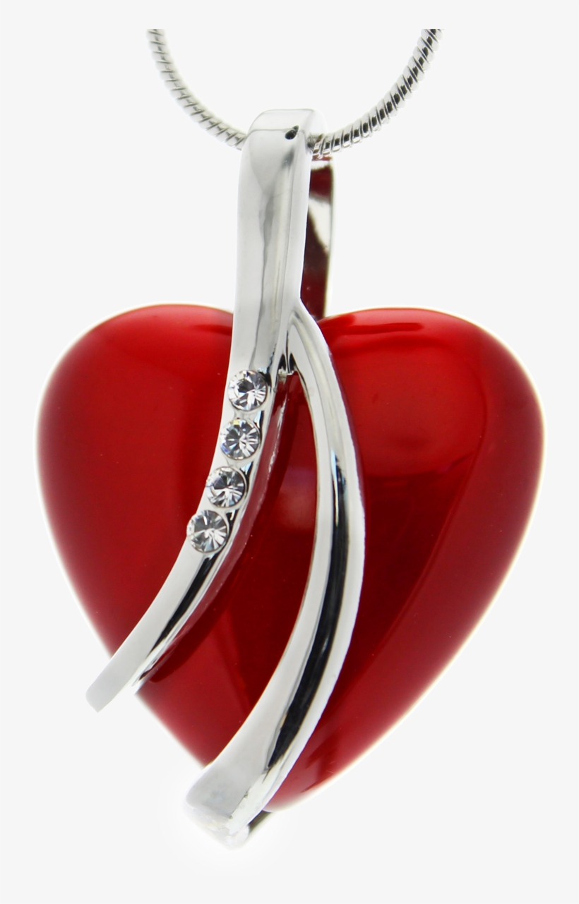 Colgante Corazón Rojo Con Cristales Swarovski - Cadeau Original : Collier Coeur & Cristaux Swarovski, transparent png download