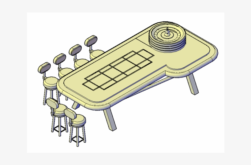 Roulette Table 2d And 3d Dwg - Gambling, transparent png download