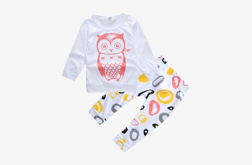 Baby Owl 2pcs Set Www - Woo2u Baby Toddler Carton Owl Cotton T Shirt + Geometry, transparent png download