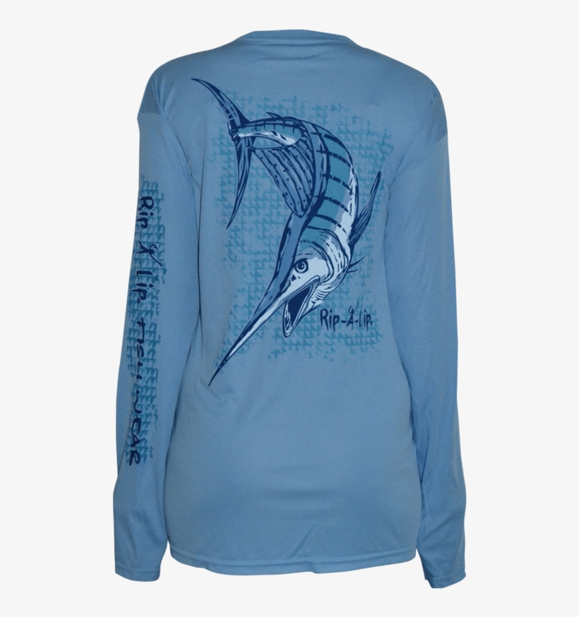 Marlin Poly Hd Long Sleeve Performance Dri-wear Fishing - Long-sleeved T-shirt, transparent png download