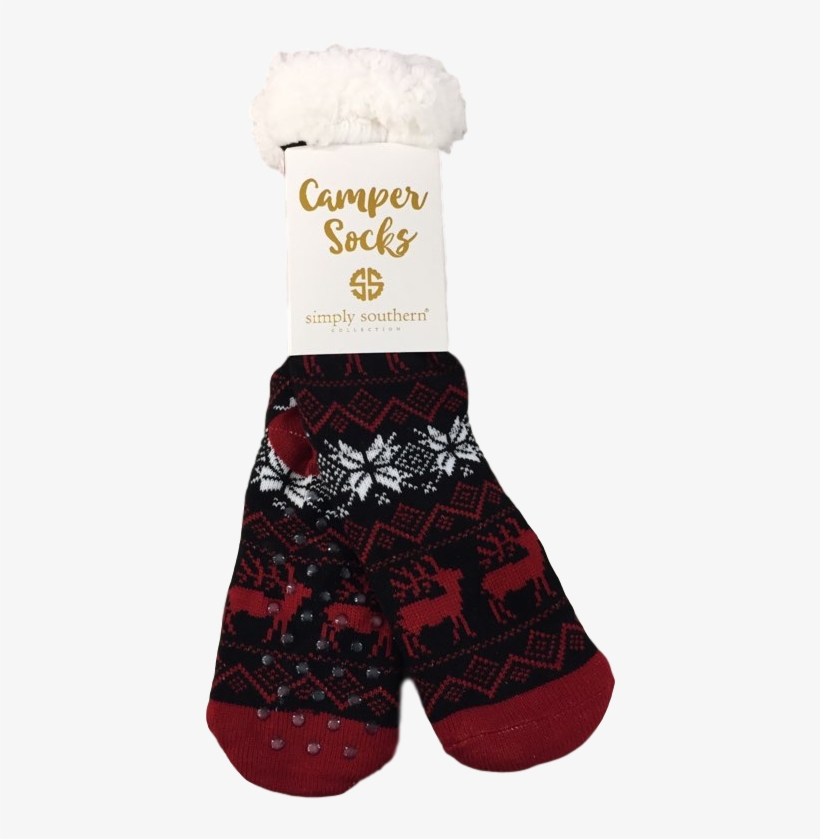Simply Southern Reindeer Black Camper Sock - Sock, transparent png download