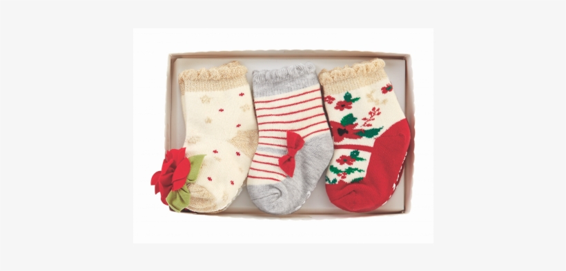 Mud Pie Christmas Floral Sock Set - Infant Girl's Mud Pie Christmas Floral Sock Set, transparent png download