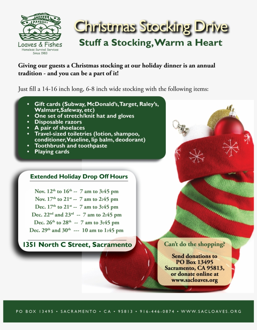 Holiday Stocking Drive - Christmas Stocking, transparent png download