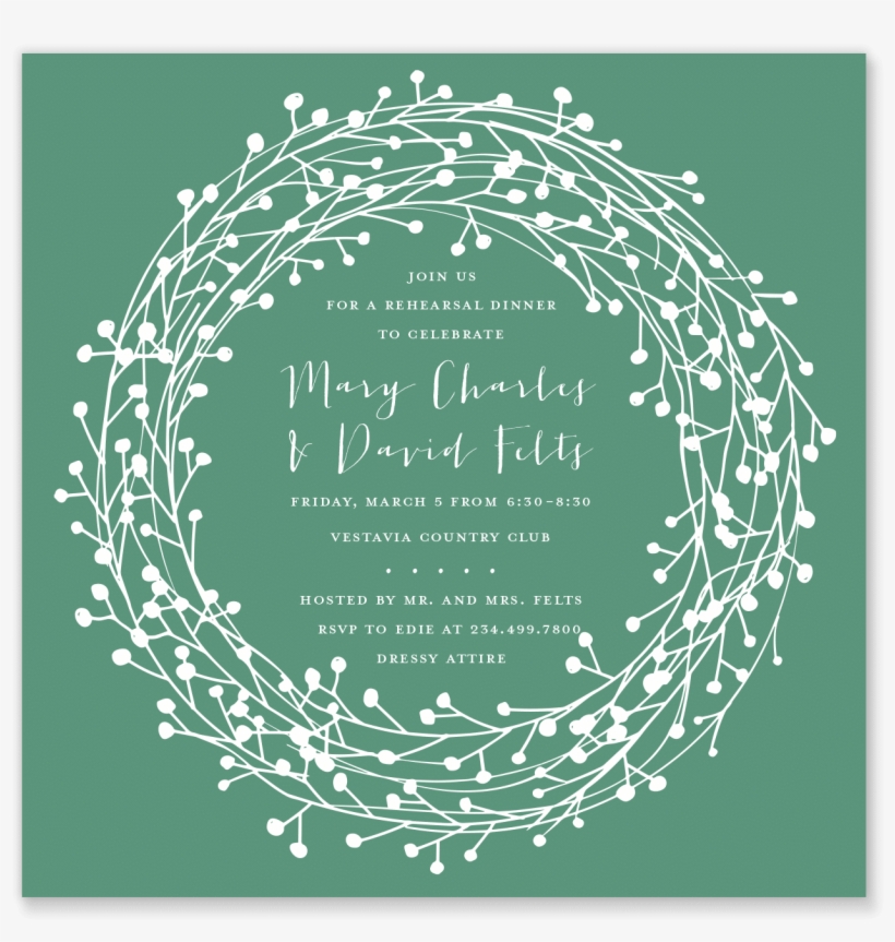 Wreath Square Shower Invitation - Decoart Americana Decor Stencil 18 X 18 In. W, transparent png download
