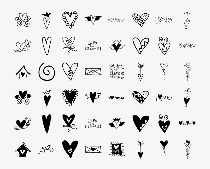 Hearts And Swirls Too Dingbat Specimen - Dingbats Heart, transparent png download