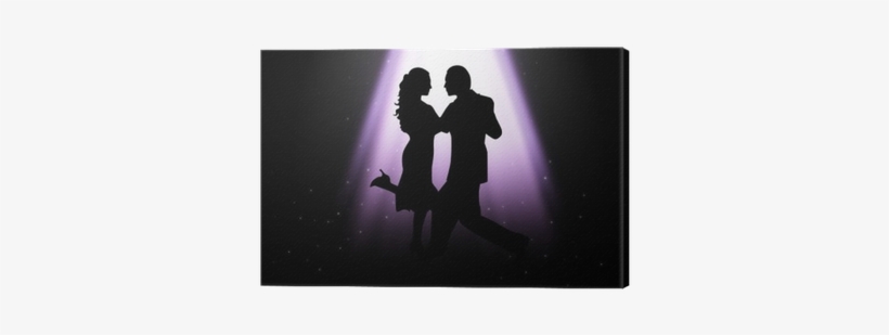 Silhouette Illustration Of A Couple Dancing Under The - Silhouette, transparent png download