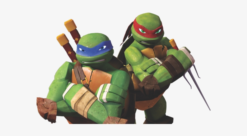 Two Turtles In Weapons Pose - Ninja Turtle Are You, transparent png download
