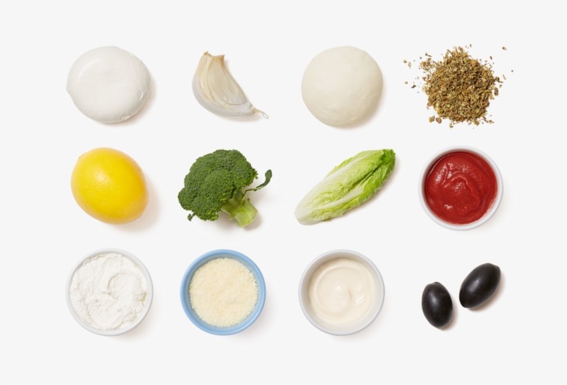 Broccoli & Mozzarella Calzones With Caesar Salad - Mozzarella Top View, transparent png download