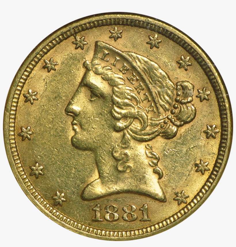 1881 Usa Half Eagle $5 Gold Coin - Septimius Severus Gold Aureus, transparent png download