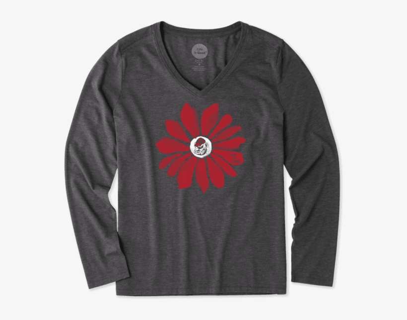 Women's Georgia Daisy Long Sleeve Cool - University Of Oklahoma Women's Shirt, transparent png download