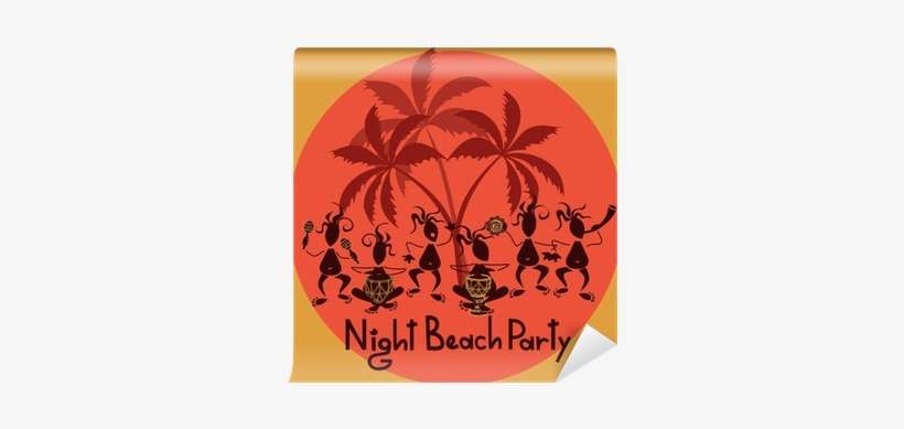Funny Invitation To Night Beach Party Wall Mural • - Party, transparent png download