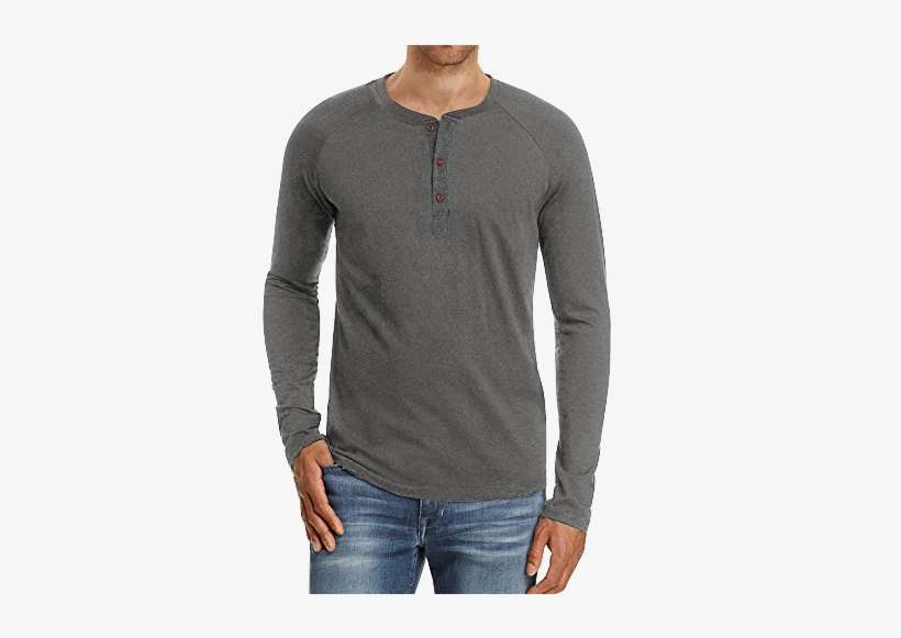 Gray Shirt With Light Blue Jeans That Are Faded - Shirt, transparent png download