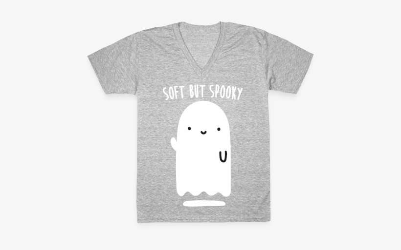 Soft But Spooky Ghost V-neck Tee Shirt - Dolce And Gabbana Parody Shirt, transparent png download