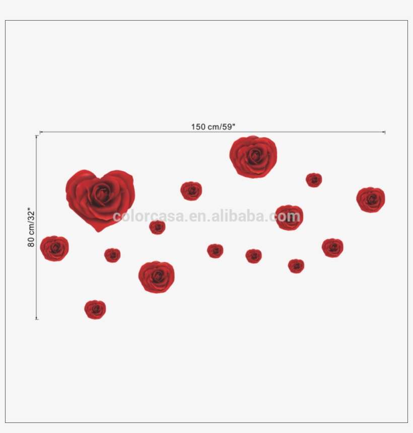 Colorcasazypa 061 N Romântico Rosa Vermelha Adesivo - Wall Decal, transparent png download