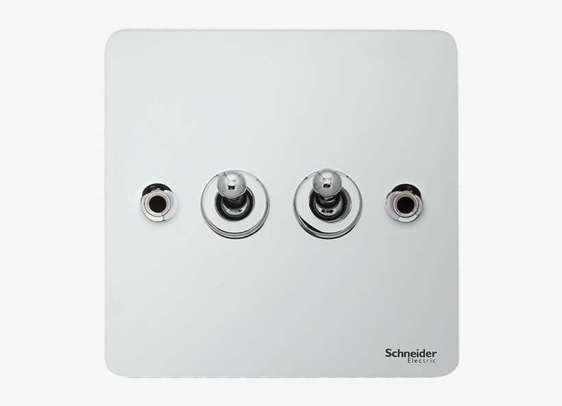 Ultimate Flat Plate - Schneider Gu1222tpc 2 Gang 2 Way Toggle Switch Polished, transparent png download