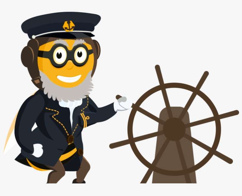 Bee Captain - Ship Steering Wheel Black And White, transparent png download