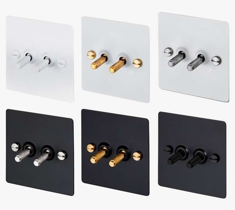 2g Toggle Switch - 2g Toggle Light Switch / White / Brass, transparent png download