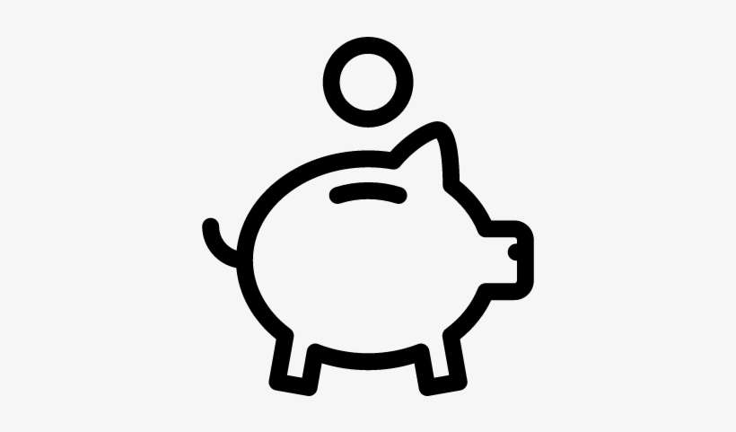 Piggy Bank With Coin Vector - Saving, transparent png download