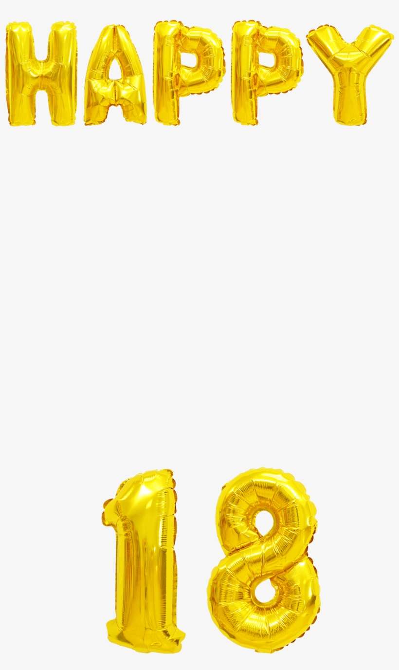 Golden Balloons 18th - Giant 21st Gold Number Balloon - 40" Premium Quality, transparent png download
