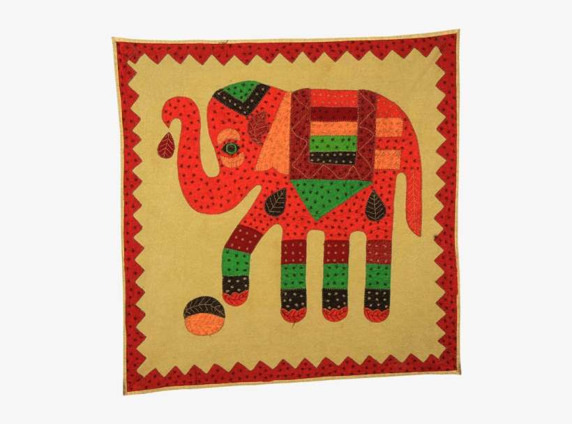 Indian Cotton Elephant Embroidery Hanging Decor Patchwork - Embroidery, transparent png download